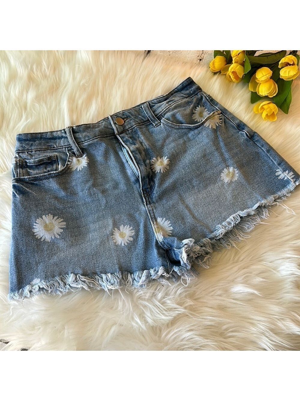 Material Girl Denim Sunflower Jeans Shorts